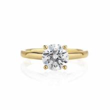 Certified 1.5 CTW Round Diamond Solitaire 14k Ring G/SI1