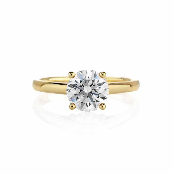 Certified 0.7 CTW Round Diamond Solitaire 14k Ring D/I2