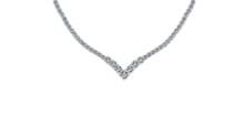 Certified 6.97 Ctw SI2/I1 Diamond 14K White Gold Necklace