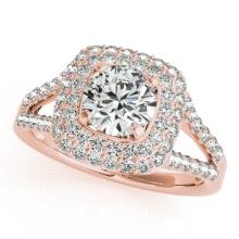 Certified 1.35 Ctw SI2/I1 Diamond 14K Rose Gold Vintage Style Wedding Ring