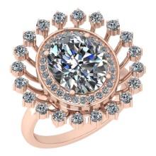 2.86 Ctw SI2/I1 Diamond 14K Rose Gold Vintage Style Engagement Ring