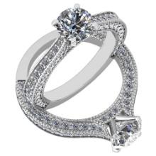 Certified 1.94 Ctw Diamond VS2/SI1 Engagement 14K White Gold Ring