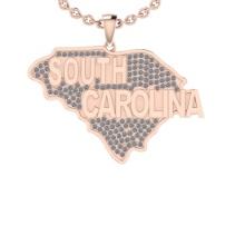 1.10 Ctw SI2/I1 Diamond 14K Rose Gold Express Your State Love SOUTH CAROLINA Necklace