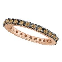 Champagne Diamond Eternity Ring Band in 14k Rose Gold 0.50ctw