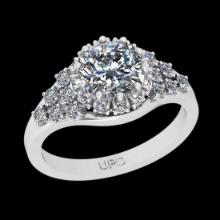 1.89 Ctw VS/SI1 Diamond 14K White Gold Engagement Halo Ring
