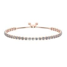 1.12 Ctw SI2/I1 Diamond Crown Set 14K Rose Gold Slide Bracelet