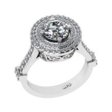 1.95 Ctw SI2/I1 Diamond 14K White Gold Engagement Halo Ring