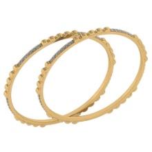 Certified 2.10 Ctw Diamond VS/SI1 Bangles 14K Yellow Gold Made In USA