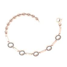 0.37 Ctw SI2/I1 Diamond Ladies Fashion 18K Rose Gold Tennis Bracelet