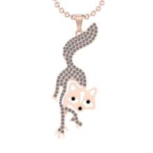 0.90 Ctw SI2/I1 Treated Fancy Black and white Diamond 14K Rose Gold pendant necklace