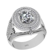 3.20 Ctw SI2/I1 Diamond 14K White Gold Engagement Halo Ring