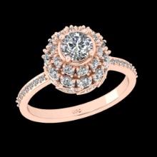 2.00 Ctw SI2/I1 Diamond 18K Rose Gold Engagement Ring