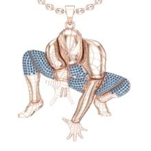 1.25 Ctw Aquamarine Prong Set 14K Rose Gold marvel characters theme Pendant Necklace