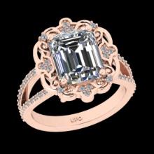 2.84 Ctw SI2/I1 Diamond 18K Rose Gold Engagement Halo Ring