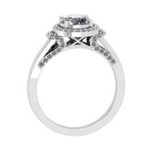 2.11 Ctw SI2/I1 Diamond Style 14K White Gold Engagement Halo Ring