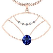 Certified 4.78 Ctw VS/SI1 Tanzanite And Diamond 14k Rose Gold Victorian Style Necklace