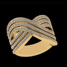 0.90 Ctw SI2/I1 Diamond 10K Yellow Gold Eternity Band Ring