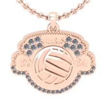 0.27 Ctw SI2/I1 Diamond 14K Yellow and Rose Gold Basketball theme pendant necklace
