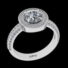1.82 Ctw VS/SI1 Diamond 14K White Gold Engagement Halo Ring