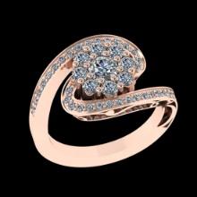 1.22 Ctw SI2/I1 Diamond 18K Rose Gold Engagement Ring