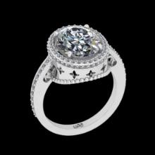 4.02 Ctw VS/SI1 Diamond14K White Gold Engagement Ring
