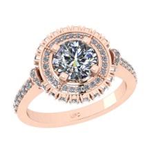 1.84 Ctw SI2/I1 Diamond 18K Rose Gold Engagement Ring