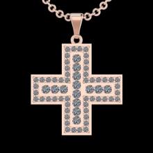 1.45 Ctw SI2/I1 Diamond 18K Rose Gold Pendant Necklace
