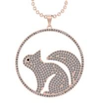 3.60 Ctw SI2/I1 Treated Fancy Black and white Diamond 14K Rose Gold pendant necklace