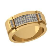 2.56 Ctw SI2/I1 Diamond 14K Yellow Gold Men's Band Ring