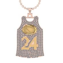 0.55 Ctw SI2/I1 Diamond 14K Yellow and Rose Gold football theme Jersey pendant necklace