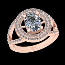1.79 Ctw SI2/I1 Diamond 18K Rose Gold Engagement Ring