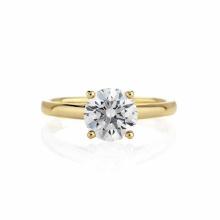 Certified 1.13 CTW Round Diamond Solitaire 14k Ring I/SI2