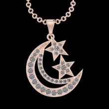 1.08 Ctw SI2/I1 Diamond 10K Rose Gold Pendant Necklace