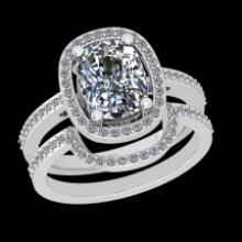 2.37 Ctw SI2/I1 Diamond 18K White Gold Engagement set Ring
