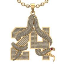 3.34 Ctw VS/SI1 Ruby and Diamond 14K Yellow Gold snake Necklace ALL DIAMOND ARE LAB GROWN