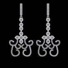 1.52 Ctw VS/SI1 Diamond 10K White Gold Dangling Earrings