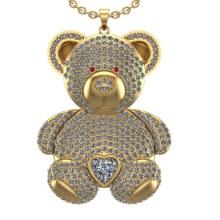 2.25 Ctw VS/SI1 Diamond 14K Yellow Gold Cute Teddy Necklace (ALL DIAMOND ARE LAB GROWN )(ALL DIAMOND
