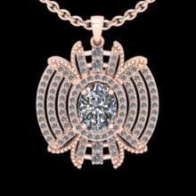 1.61 Ctw VS/SI1 Diamond 14K Rose Gold Necklace (ALL DIAMOND ARE LAB GROWN )