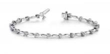 14K WHITE GOLD 1 CTW G-H I1/I2 ALTERNATING DROP BRACELET LAB-GROWN DIAMOND