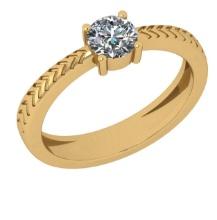CERTIFIED 0.5 CTW I/VS1 ROUND (LAB GROWN Certified DIAMOND SOLITAIRE RING ) IN 14K YELLOW GOLD