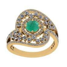 3.03 Ctw VS/SI1Emerald and Diamond 14K Yellow Gold Engagement Ring (ALL DIAMONDS ARE LAB GROWN)