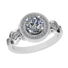 1.16 Ctw VS/SI1 Diamond Style 14K White Gold Engagement Halo Ring ALL DIAMOND ARE LAB GROWN