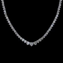 5.63 CtwVS/SI1 Diamond Prong Set 14K White Gold Princess Necklace (ALL DIAMOND ARE LAB GROWN )