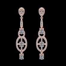 4.01 Ctw VS/SI1 Diamond 14K Rose Gold Dangling Earrings (ALL DIAMOND ARE LAB GROWN )