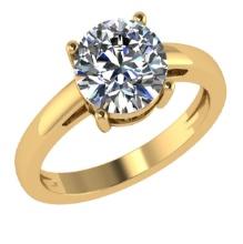 CERTIFIED 1 CTW H/VVS1 ROUND (LAB GROWN Certified DIAMOND SOLITAIRE RING ) IN 14K YELLOW GOLD