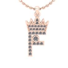 0.20 Ctw VS/SI1 Diamond 14K Rose Gold alphabet (F) Necklace(ALL DIAMOND ARE LAB GROWN )