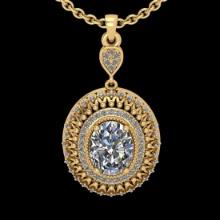 2.34 Ctw VS/SI1 Diamond 14K Yellow Gold Necklace(ALL DIAMOND ARE LAB GROWN )