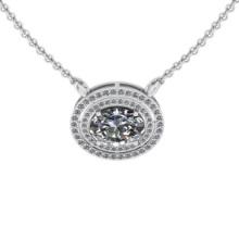 2.90 Ctw VS/SI1 Diamond Prong Set 14K White Gold Necklace (ALL DIAMOND ARE LAB GROWN )