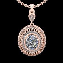 2.34 Ctw VS/SI1 Diamond 14K Rose Gold Necklace(ALL DIAMOND ARE LAB GROWN )