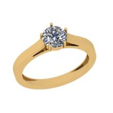 CERTIFIED 0.7 CTW D/SI2 ROUND (LAB GROWN Certified DIAMOND SOLITAIRE RING ) IN 14K YELLOW GOLD